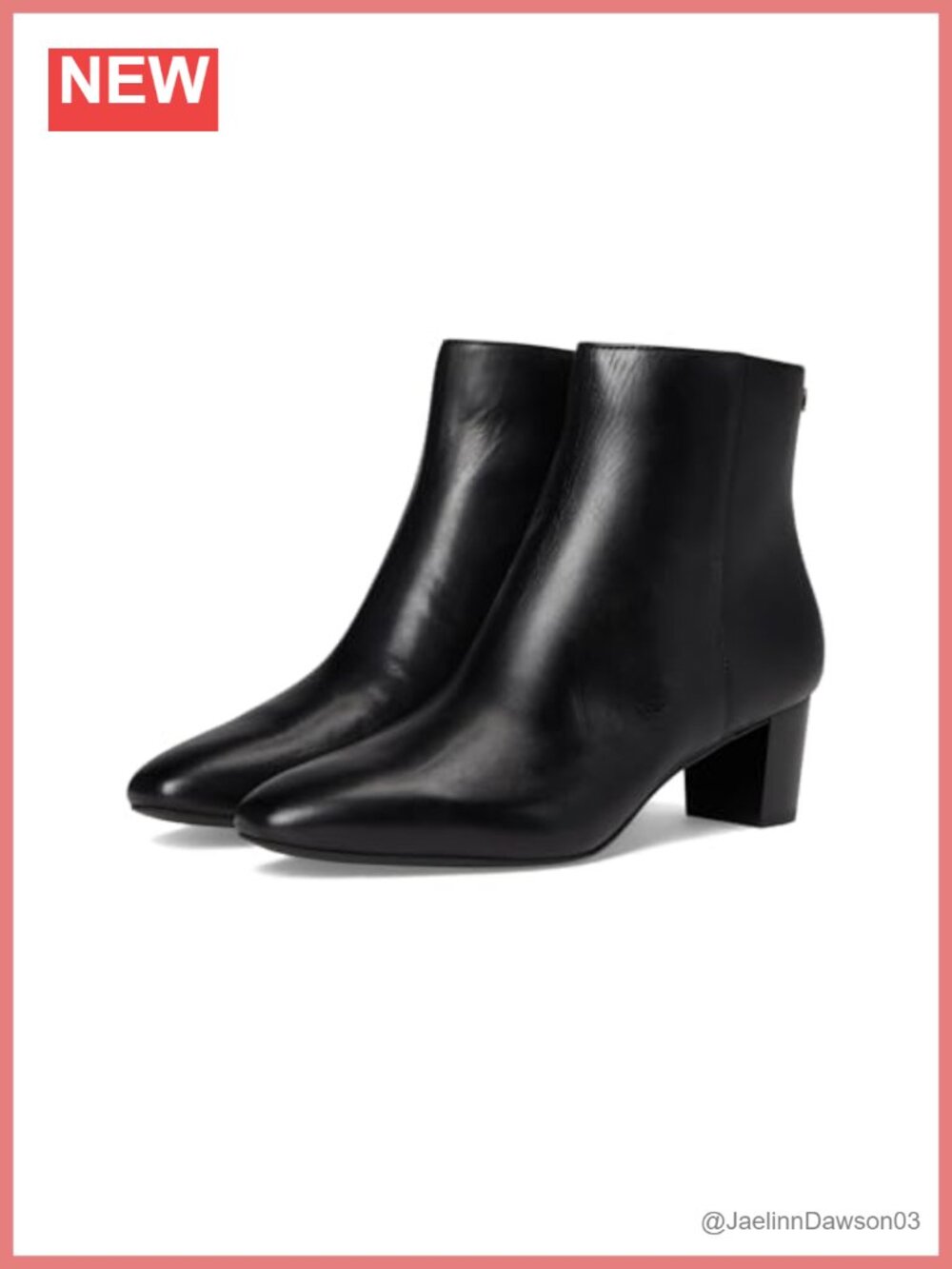 Lauren Ralph Lauren Demi Burnished Leather Square Toe Block Heel Ankle Bootie